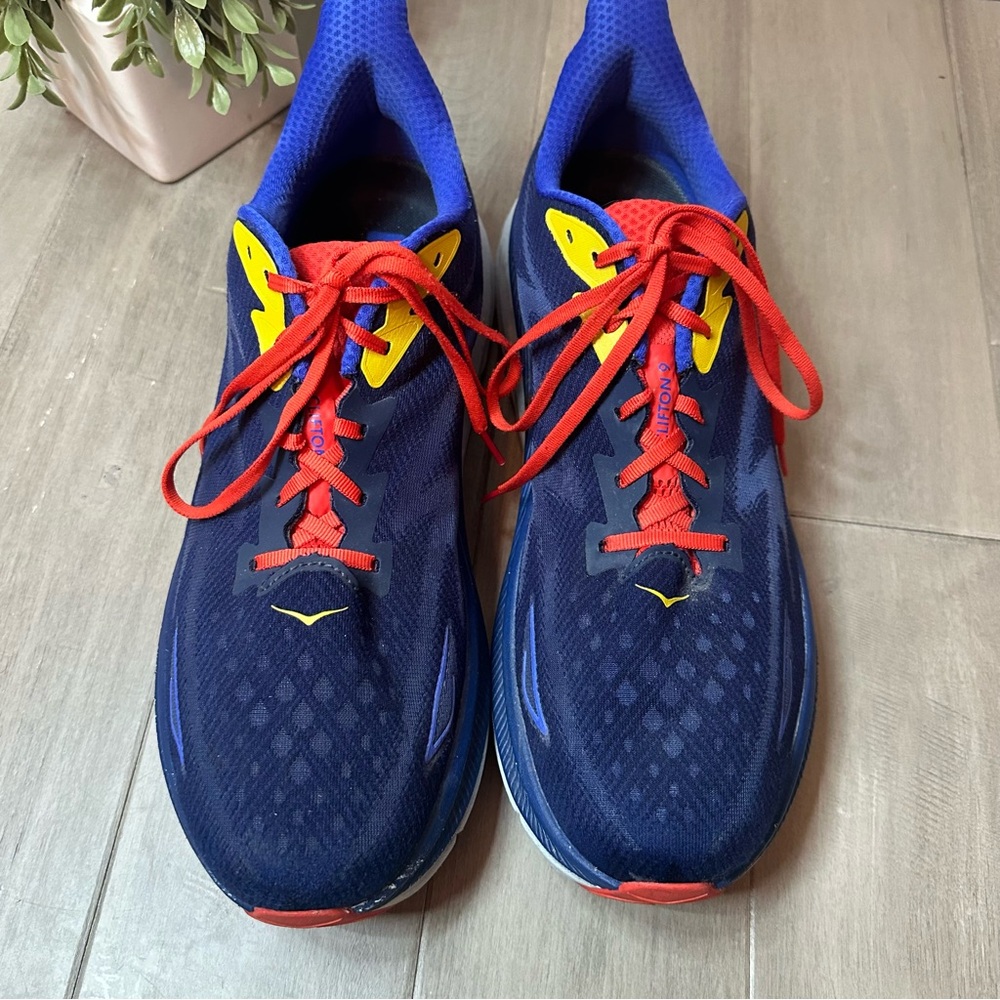 HOKA Mens Clifton 9 Bellwether Blue Dazzling Blue Running Shoe Size 15D - Picture 10 of 14